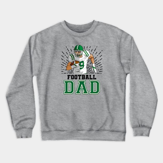 Football Dad // Retro Football Player Crewneck Sweatshirt by SLAG_Creative